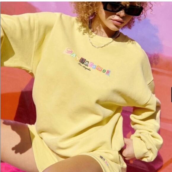 Daydreamer Ransom Note BF Sweat Citron Yellow Shorts XL - Picture 4 of 8